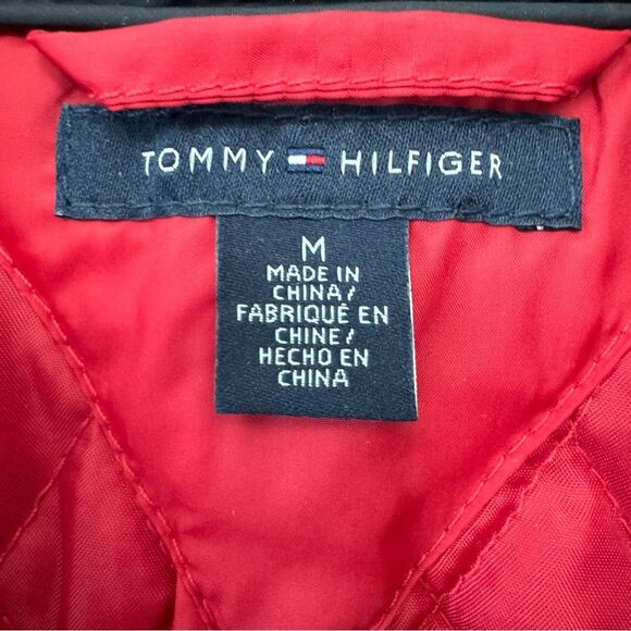 Tommy Hilfiger Womens Red Quilted Sleeveless Collared Button Down Vest size Med - Picture 7 of 12